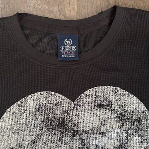 PINK Victoria's Secret Black and Gray Heart Top RARE